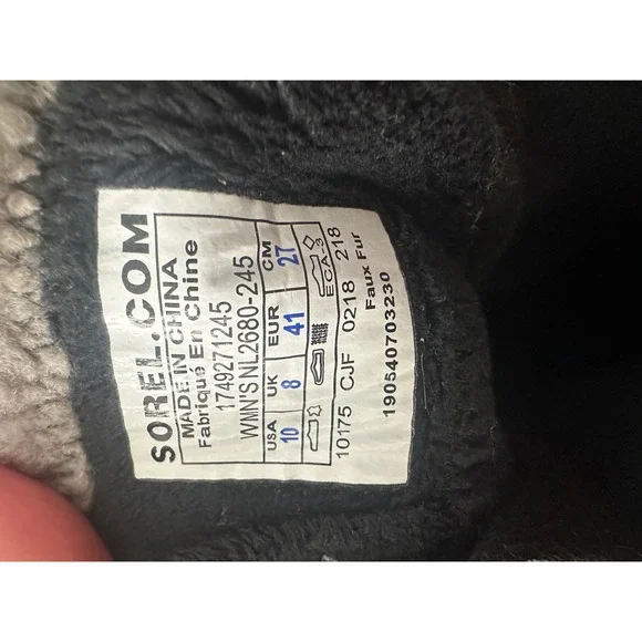 Sorel Major Tall Moto Leather Suede Boots Women Winter 10 Faux Fur Lined Lace Up - Picture 6 of 6